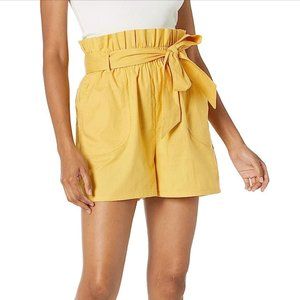 NWOT Amazon The Drop Alba Loose-Fit Paperbag Waist Short in Ochre Yellow Size XS